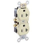 CR20-T Leviton Duplex Straight Blade 125 Volts Light Almond Thermoplastic Electrical Receptacle ,CR20-T,CR20T,07847727303,CR20