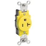 5361-I Leviton 20 Amp 125 Volt Nema 5-20R 2P 3W Industrial Series Heavy Duty Specification Grade Single Receptacle Straight Blade Self Grounding Back & Side Wired Steel Strap-Ivory ,5361-I,07847713133