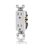 T5325-W Leviton Duplex/Decora Straight Blade 125 Volts White Thermoplastic Electrical Receptacle ,T5325-W,07847738162,PS885TRW,885TRW