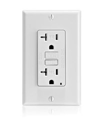 GFTR2-W Leviton Self-Test Slim Tamper Resistant Gfci Receptacle. Nema 5-20R 20A-125V At Receptacle 20A-125V Feed-Through. Lighted-White With White Test &amp; Reset Button. ,07847749736,GFTR2W