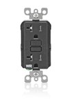 Gfwt2-E Leviton Self-Test Tamper Resistant Weather Resistant Gfci Receptacle. Nema 5-20R 20A-125V At Receptacle 20A-125V Feed-Through-Black With Black Test &amp; Reset Buttons ,7847770920