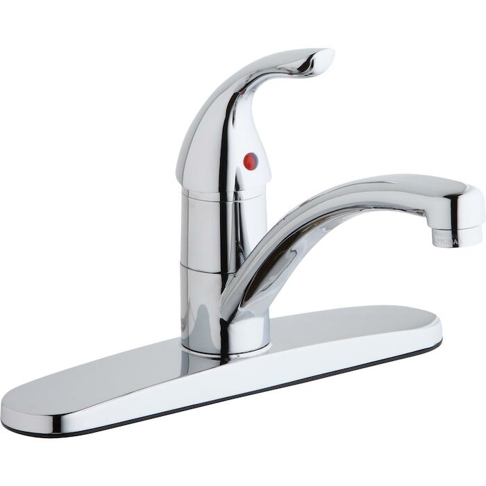 Everyday Three Hole Deck Mount Kitchen Faucet with Lever Handle and Deck Plate/Escutcheon Chrome EVERYDAY, Lead free, no lead, low lead, leadfree, lead-free, NSF, NSF372, NSF 372, lead