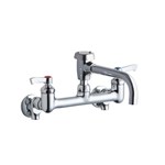 Elkay Service/Utility 8" Centerset Wall Mount Faucet with 7" Vented Spout 2" Lever Handles 1/2" Offset Inlets+Stop ,