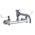 Elkay Service/Utility 8" Centerset Wall Mount Faucet with 7" Vented Spout 4" Wristblade Handles 1/2"  Offset Inlets ,