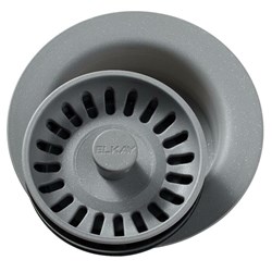 Elkay Polymer 3-1/2&quot; Disposer Flange With Removable Basket Strainer And Rubber Stopper Greystone ,