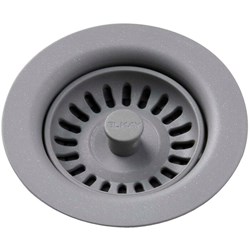 Elkay Polymer Drain Fitting with Removable Basket Strainer and Rubber Stopper Greystone ,LKQS35GS,LKQS35