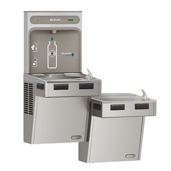 Elkay ezH2O Bottle Filling Station with Mechanically Activated Bi-Level ADA Cooler Filtered Refrigerated Stainless ,LMABFTL8WSSK,