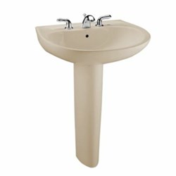 TOTO&#174; Prominence&#174; Oval Basin Pedestal Bathroom Sink with CeFiONtect™ for 8 In Center Faucets, Bone - LPT242.8G#03 ,