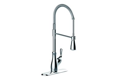 P4A-155SS Matco-Norca Angelic Single Handle Ss Industrial Spring Neck Faucet Ceramic Cartridge Integrated Supply Lines 1 or 3 Hole Deck Plate Included ,P4A-155SS