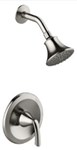 P4A-720BNJP Matco-Norca Angelic Single Handle Bn Shower Trim Only Metal Slip On Diverter Spout Metal Lever Handle Showerhead With Brass Ball Joint Less Rough In Valve Job Pack ,P4A-720BNJP