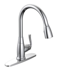 MATP4B151C Sngl Hdle Cp Kitchen Fctgooseneck   Spout With Pulldown Spray Metal Lever Handle Ceramic Cart 1-3 Hole Install Deck Plate Incl 1.8Gpm ,MATFPL4,82647172142,BL151C,BL-151C,BL-151C,82647172111,P4B-151C,P4B151C,MATBL151C