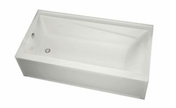 106179-L-000-001 Maax Exhibit Ifs 65.875 in X 36 in Alcove Bathtub With Left Dra in White ,