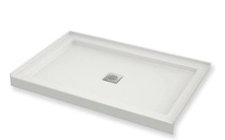 420003-501-001 Maax B3Square 47.875 in X 35.875 in X 4 in Rectangular Alcove Shower Base With Center Dra in White ,