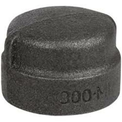 2-1/2 300# Black Malleable Iron Cap ,MBXCA09,82647013209