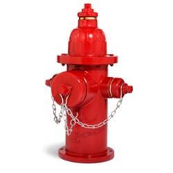 129S FIRE HYD 3-6 RED C502 51/4&quot; 3 WAY 6&quot; MJ L/ACC (TRAFFIC MODEL) ,129,K81A,12937,FHP