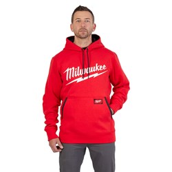 Milwaukee Tool 352R-L Midweight Pullover Hoodie - Logo Red L ,