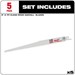 9 Sawzall Saw Blade 6 TPI 48-00-5016 Milwaukee (Pack of 5) - MIL48005016