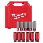 Milwaukee Tool 49-66-7833 SHOCKWAVE Impact Duty™ 1/2 Drive SAE &amp; Metric 11PC Lug Nut Wheel Socket Set ,