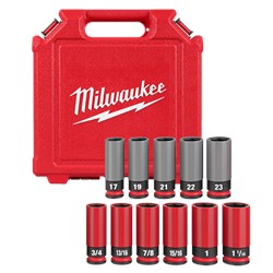 Milwaukee Tool 49-66-7833 SHOCKWAVE Impact Duty™ 1/2 Drive SAE &amp; Metric 11PC Lug Nut Wheel Socket Set ,