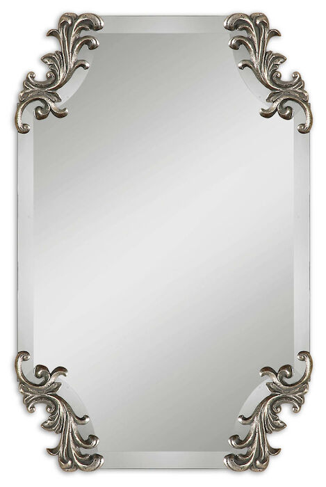 08087 Uttermost Andretta Baroque Silver Mirror Accent Mirror