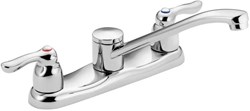 Chrome two-handle kitchen faucet ,