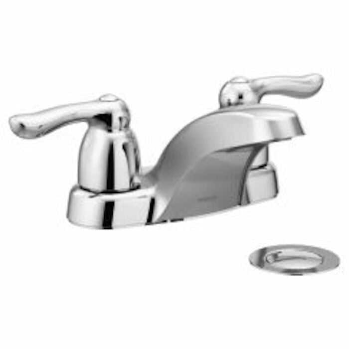 4925 Chateau 4 In 2-Handle Low Arc Bathroom Faucet In Chrome With Drain sembly Two-handle bathroom faucet