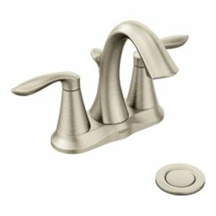 6410BN Eva 4 In Centerset 2-Handle High-Arc Bathroom Faucet In Brushed Nickel Two-handle bathroom faucet