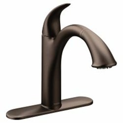 Oil rubbed bronze one-handle pullout kitchen faucet ,