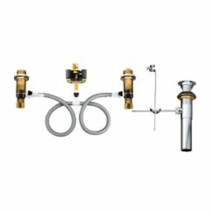 9000 Widespread Bathroom Faucet Rough-In Valve With Drain sembly 1/2 In Ips Connection valve, brass valve, rough-in valve, brass rough-in valve, widespread valve, widespread rough-in valve, hydrolock valve, hydrolock rough-in valve