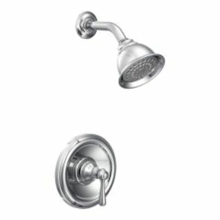 T2112 Kingsley Single-Handle 1-Spray Shower Faucet Trim Kit In Chrome Valve Not Included MOEN, Kingsley, Shower, Trim Kit Only, Chrome Finish, Cast-metal construction, Bathroom hardware, Bathroom faucets