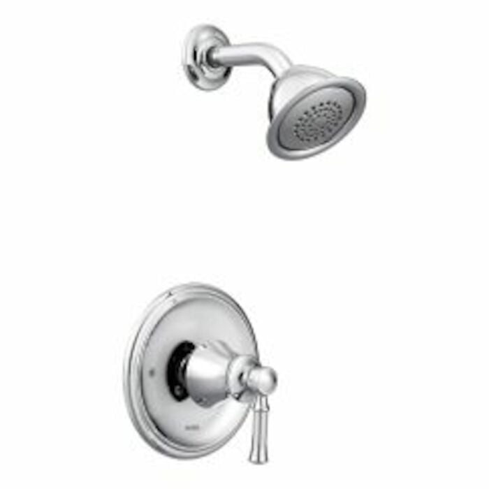 T2182 Dartmoor Posi-Temp 1-Handle Wall-Mount Shower Only Faucet Trim Kit In Chrome Valve Not Included 