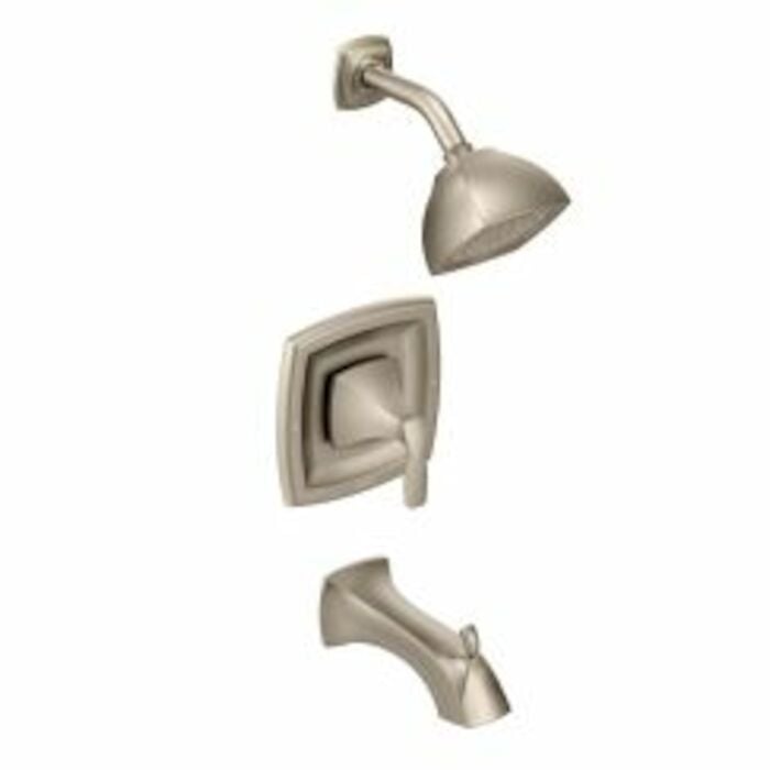 T2693BN Voss Posi-Temp Single-Handle Tub and Shower Trim Kit in Brushed Nickel (Valve Not Included) Moen, Voss Posi-Temp Tub and Shower Trim Kit in Brushed Nickel, T2693BN