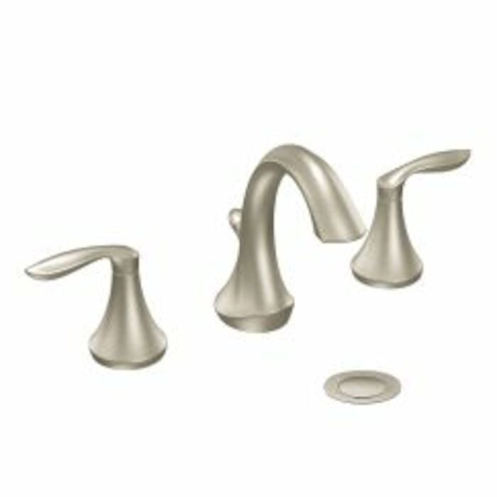 T6420BN Eva 8 In Widespread 2-Handle High-Arc Bathroom Faucet Trim Kit In Brushed Nickel Valve Not Included Two-handle bathroom faucet