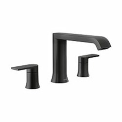 Matte black two-handle roman tub faucet ,