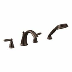 Oil rubbed bronze two-handle roman tub faucet includes hand shower ,