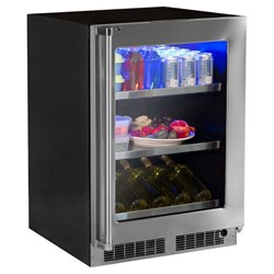 MP24BCG0LS 24 Marvel Professional Beverage Center with Hinge Pin Stainless Frame Glass Door with Lock Left Hinge ,