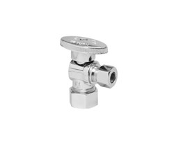 Brass Oval Handle with 1/4 Turn Ball Valve - Lead Free - Angle (1/2&quot; Compression) ,