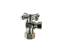 Brass Cross Handle with 1/4 Turn Ball Valve - Lead Free - Angle (1/2&quot; Compression) ,
