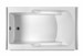 MBSIS6036-WH-RH MTI 60 in X 36 in White Right Hand Drain integral Skirted Soaker W/Integral Tile Flange-Basics - MTIMBSIS6036RWH