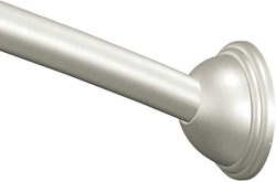 Brushed nickel adjustable curved shower rod ,