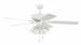 P104W5-52WWOK 52 in Ceiling Fan w/Blades, 4 Clear Glass LED Lights White - CRAP104W552WWOK