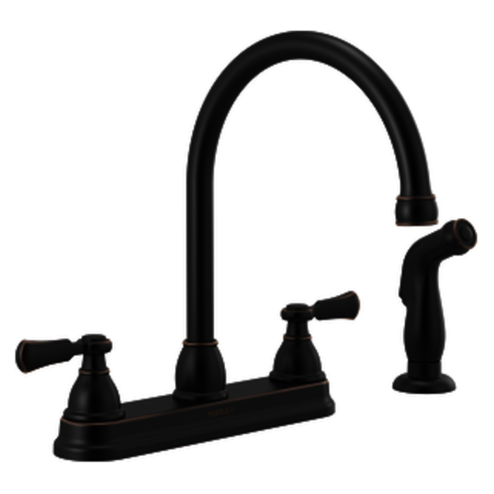 Delta Faucet Oil Rubbed Bronze Peerless Elmhurst Two Handle Kitchen Faucet With Spray