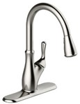 P4A-151SS Matco-Norca Angelic Single Handle Ss Kitchen Faucet High Arc Spout W/Pulldown Spray Metal Lever Handle Ceramic Cartridge Integrated Supply Lines 1-3 Hole Install Deck Plate Included ,