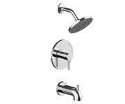 P4H-730CJP Tub &amp; Shower Trim Only, 6&quot; Showerhead With Metal Ball Joint, Metal Slip On Tub Spout, Metal Lever Handle, Job Pack, Chrome ,082647182721