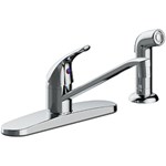 P4L-145C Single Handle Kitchen Faucet With Side Spray, Four Hole Mount, Copper Inlet Supply, Washerless, 1.5 Gpm, Chrome ,082647223660