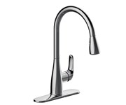 P4L-151C Single Handle Pulldown Kitchen Faucet, Single Hole Or Three Hole Mount, Deckplate Included, With Integrated Supply Lines, Ceramic Cartridge, 1.8 Gpm, Chrome ,082647223363