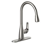 P4L-151SS Single Handle Pulldown Kitchen Faucet, Single Hole Or Three Hole Mount, Deckplate Included, With Integrated Supply Lines, Ceramic Cartridge, 1.8 Gpm, Stainless Steel ,082647223370,20082647223374