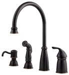 GT26-4CBY Price Pfister Avalon ADA Tuscan Bronze LF 4 to 10 in Widespread 3 or 4 Hole 1 Handle Kitchen Faucet With Matching Side Spray ,GT26-4CBY,38877546499,T264CBY,PFKF
