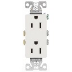 1107-9W Eaton Duplex/Decorator Flush Straight Blade 125 Volts White Impact Resistant Thermoplastic Electrical Receptacle ,1107-9W