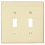 Eaton Wiring PJ2A Wall Plate 2G Toggle Poly Mid Almond 032664751257 ,032664751257
